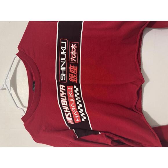 Forever 21 Red Graphic Crop Sweatshirt Size L - Picture 2 of 4